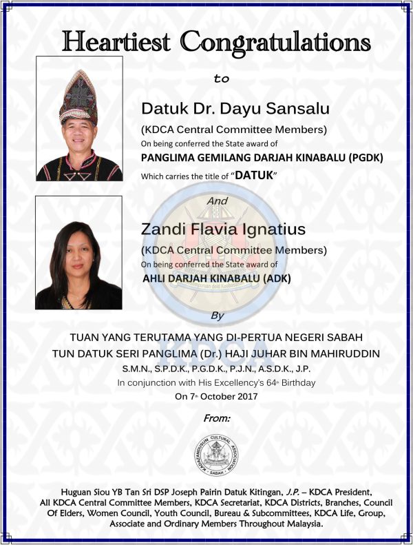 Heartiest Congratulations to Datuk Dr. Dayu Sansalu & Zandi Flavia ...